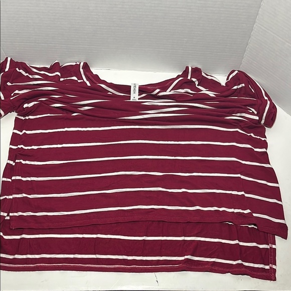 Zenana Outfitters Red Striped Relaxed Short Sleeve Tee - Picture 7 of 10